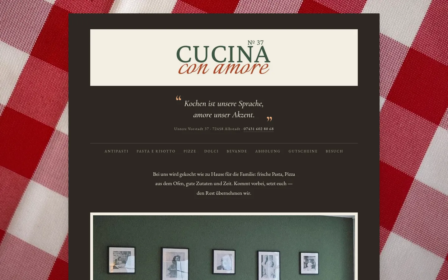 Home page of cucina-albstadt.de on desktop